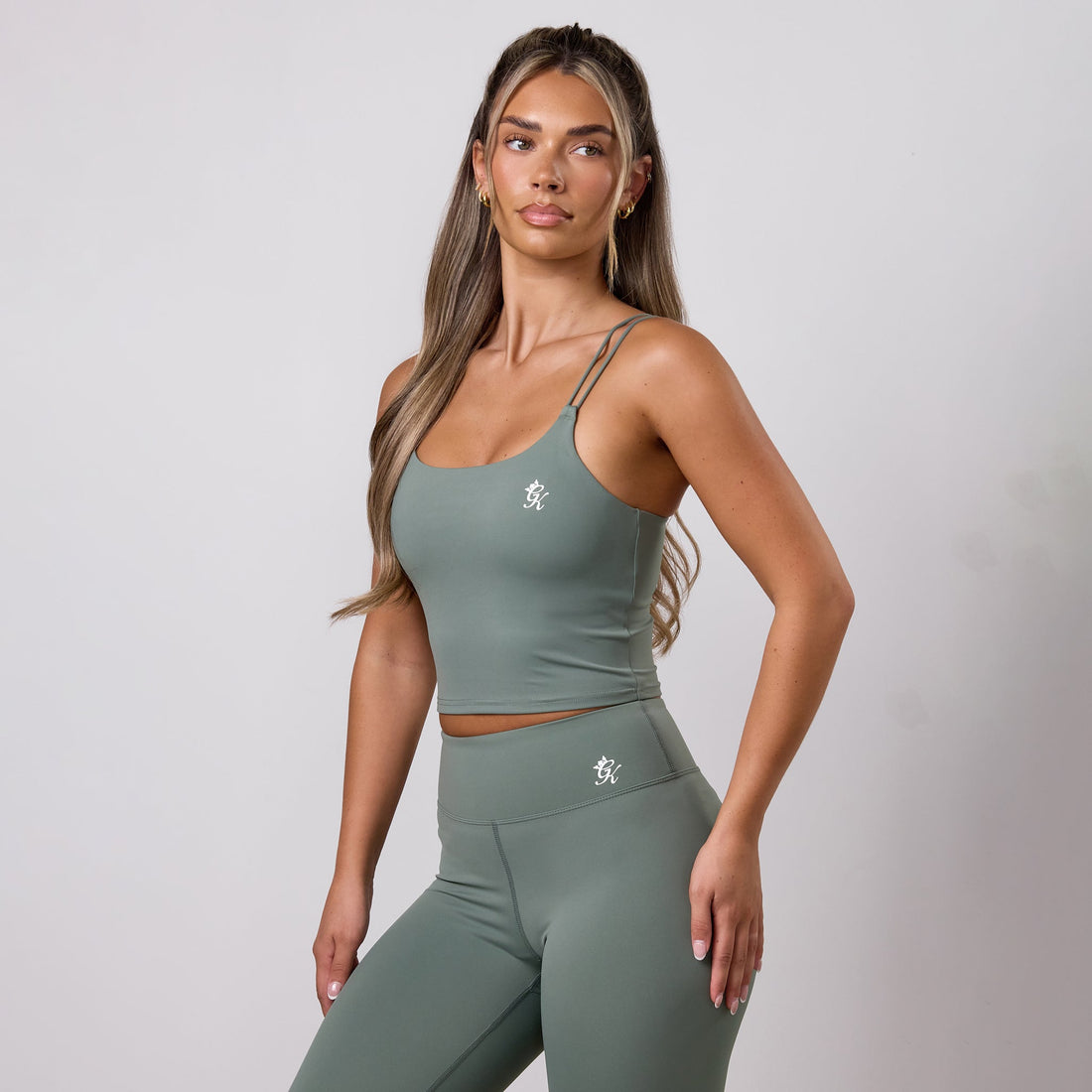 Gym King 365 Long Line Tank Sports Bra - Fern