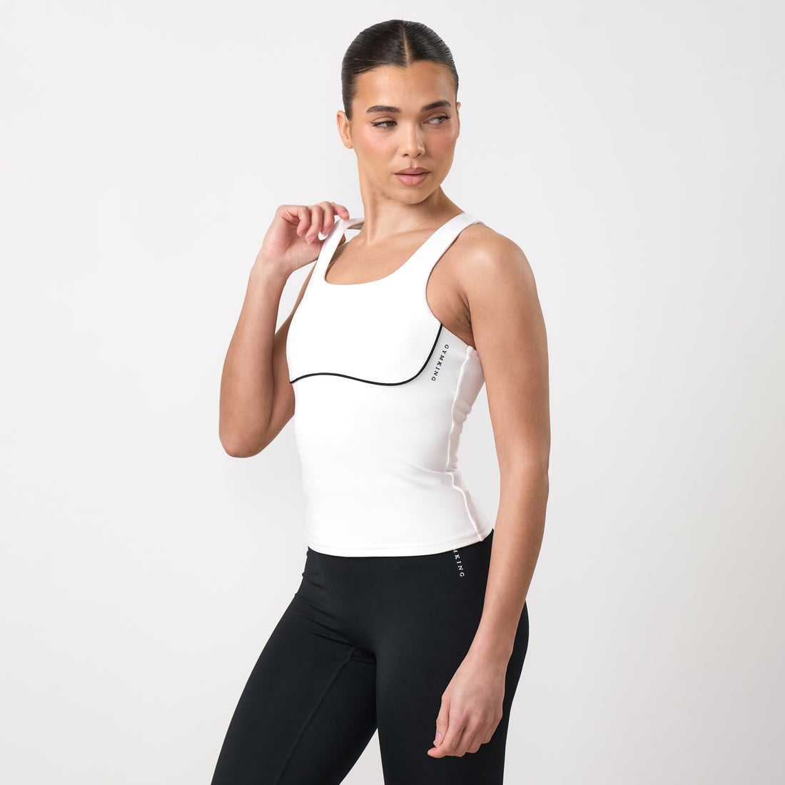 Gym King Knockout Piped Keyhole Tank - White