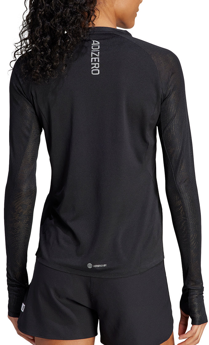 adidas Adizero Long Sleeve Womens Running Top - Black