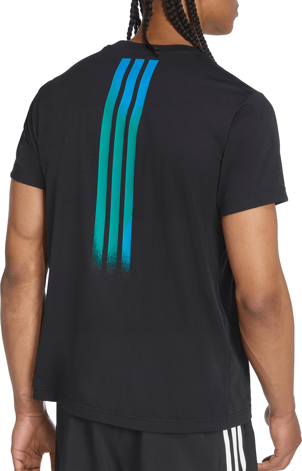 adidas Follow The Line Graphic Short Sleeve Mens Running Top - Black