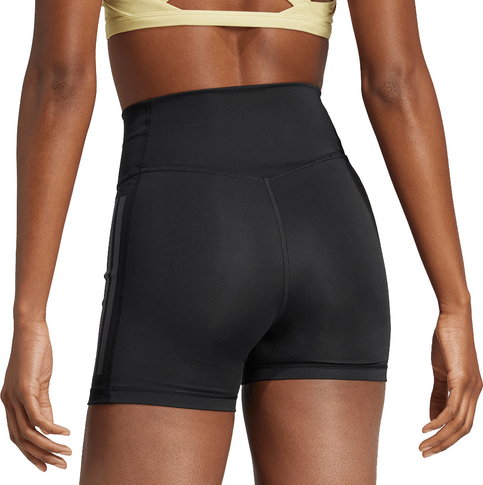 adidas Optime 3 Stripes 4 Inch Womens Short Training Tights - Black