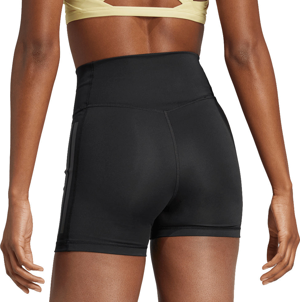 adidas Optime 3 Stripes 3 Inch Womens Short Training Tights - Black