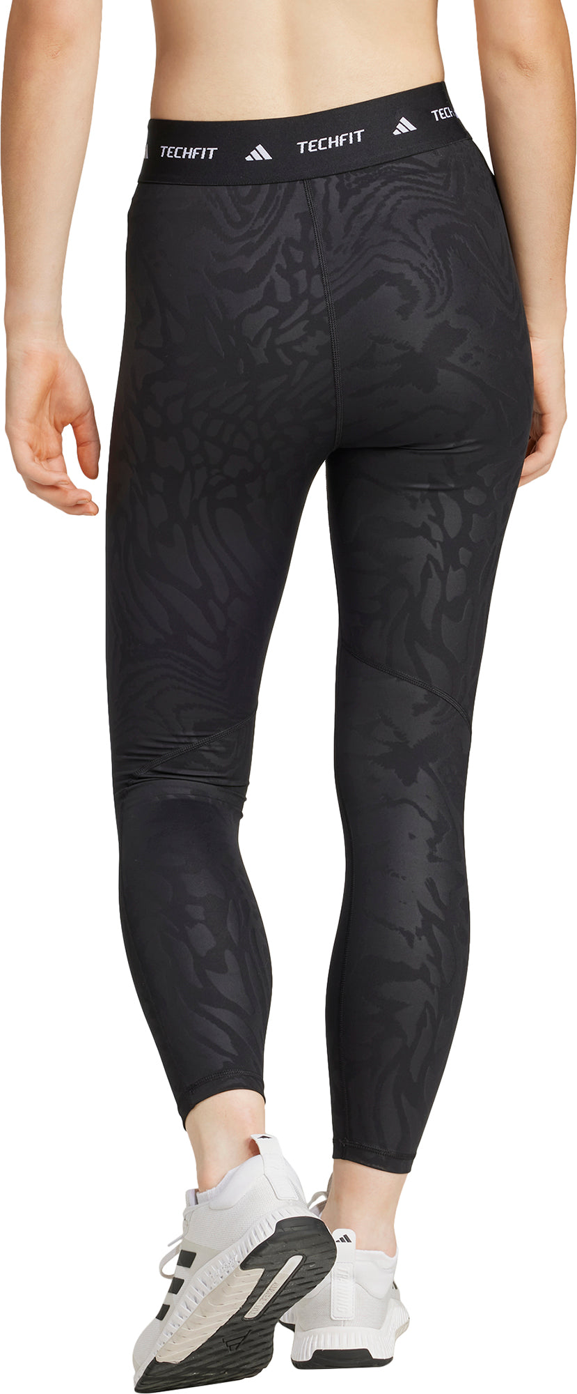 adidas Tech-Fit Printed Womens 7/8 Training Tights - Black